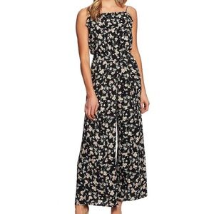 Cece By Cynthia Steffe Floral Ruffle Wide Leg Maxi Romper Jumpsuit Size 14